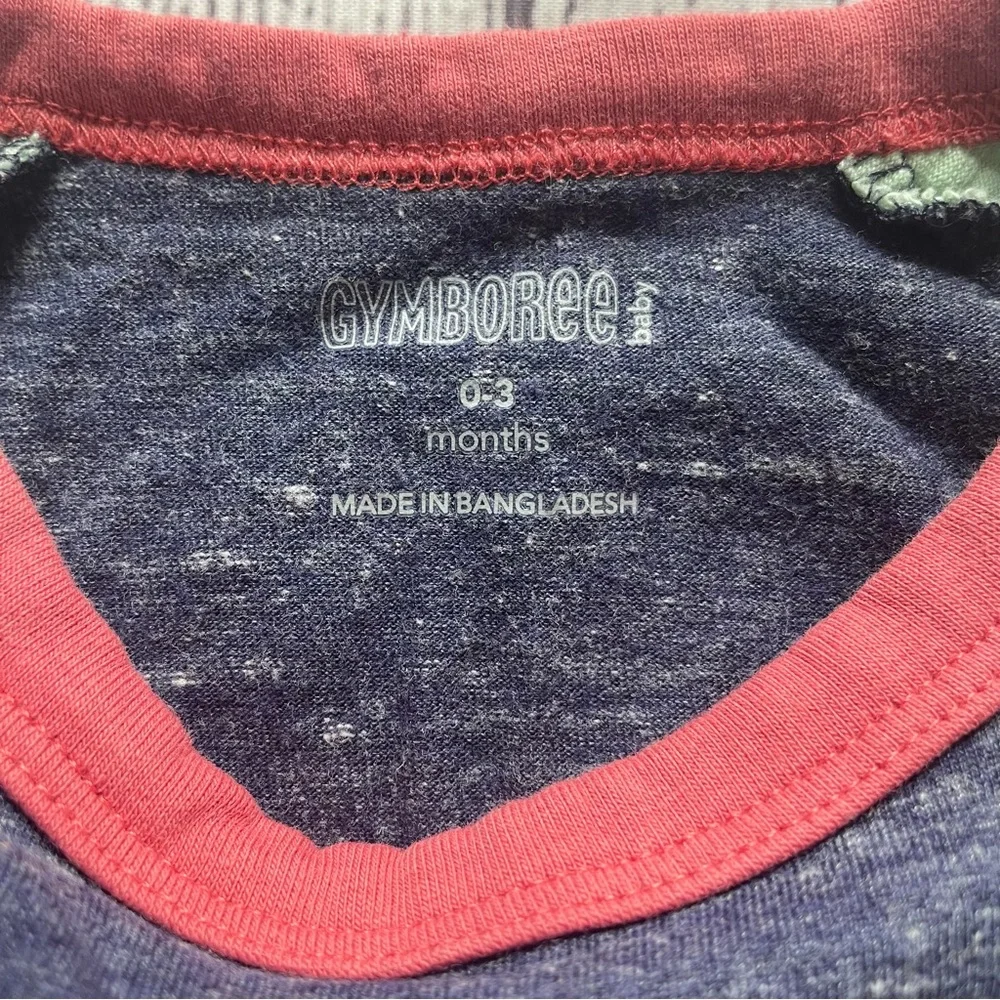 Gymboree Blue Heathered Colorblock Tee size 0-3 months